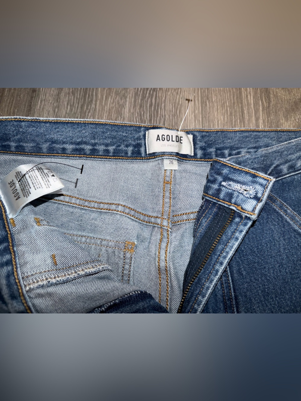 Agolde Blue Denim High-Rise Jeans